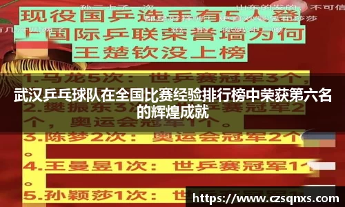 武汉乒乓球队在全国比赛经验排行榜中荣获第六名的辉煌成就